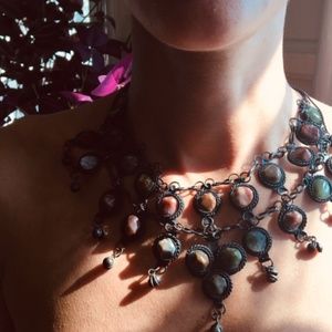 Cascading Stone Statement Necklace